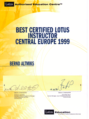 Worldwide Certified Lotus Instructor